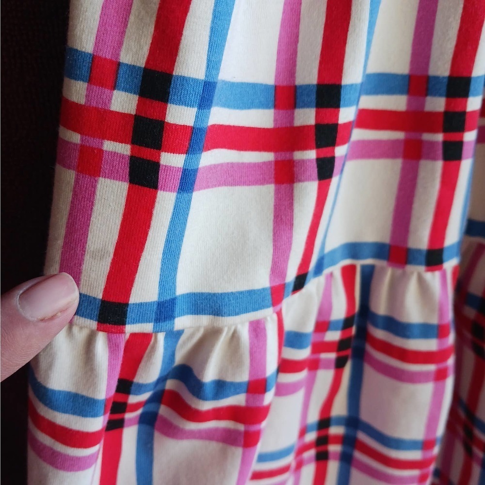 HANNA Andersson Dress 100 Girls 4 Colorful Plaid Tiered Twirl - Picture 5 of 9